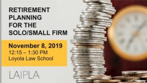 Retirement planning event for solo and small law firms